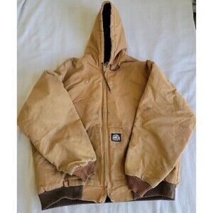 Vintage Polar King Key Mens 54 Jacket Brown Barn Work Hood‎ Duck Distressed USA